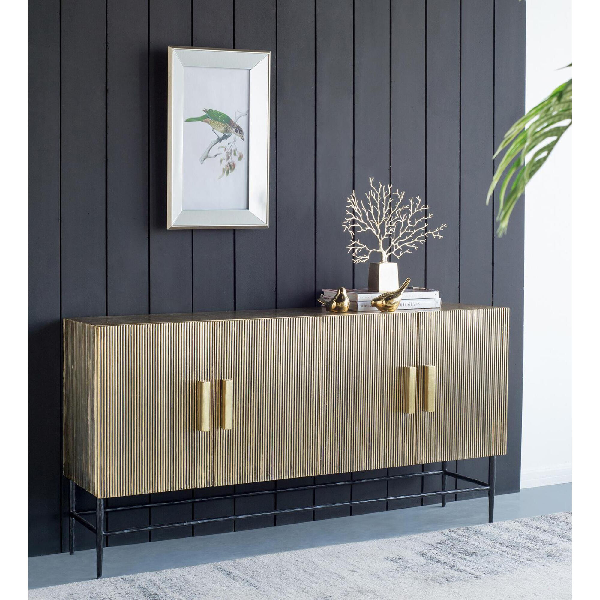 Bird Mirror Frame Print Multi Color Wall Art, Set of 2