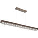 Tessera LED 62.6 inch Burnished Bronze with Cocoa Linear Chandelier Ceiling Light
