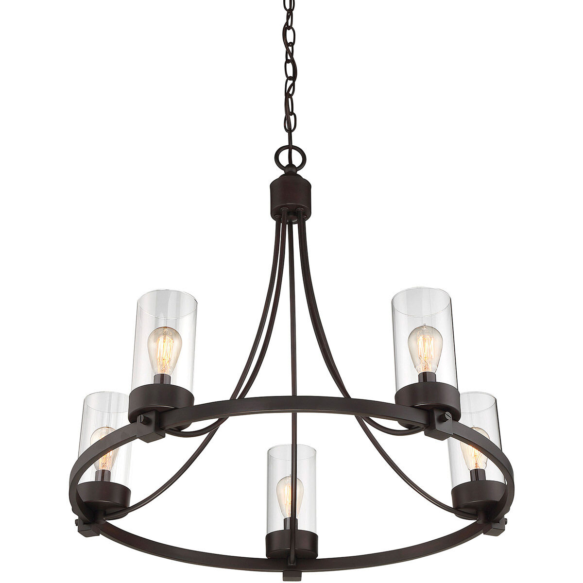 Modern 5 Light 26 inch Oil Rubbed Bronze Chandelier Ceiling Light