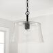 Baker 1 Light 14.25 inch Matte Black Pendant Ceiling Light, Convertible Dual Mount