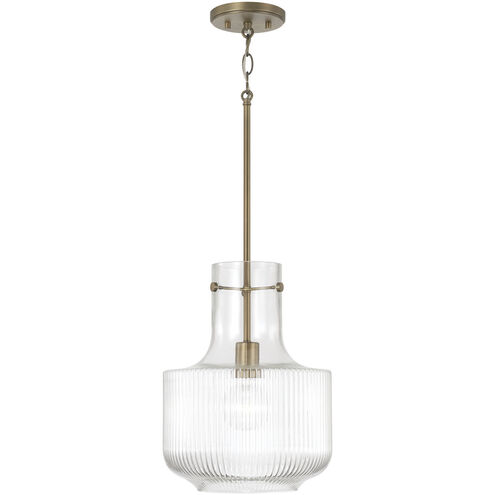 Nyla 1 Light 11 inch Aged Brass Pendant Ceiling Light
