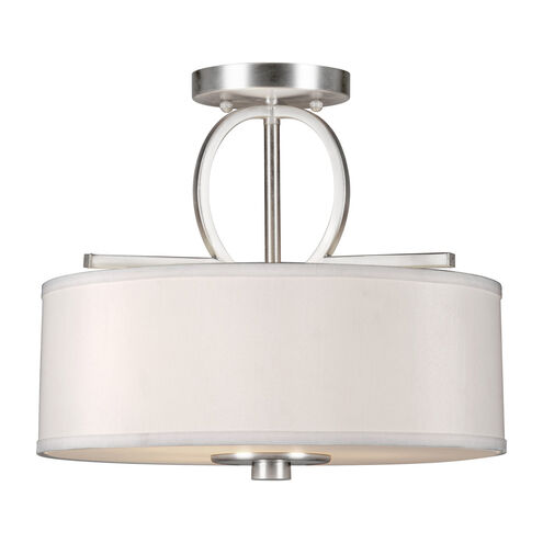 Signature 3 Light 14 inch Brushed Nickel Semi Flush Mount Ceiling Light