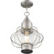 Newburyport 1 Light 12 inch Brushed Nickel Outdoor Pendant Lantern
