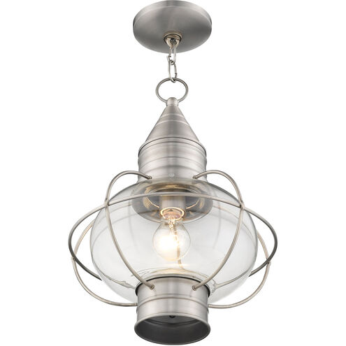 Newburyport 1 Light 12 inch Brushed Nickel Outdoor Pendant Lantern