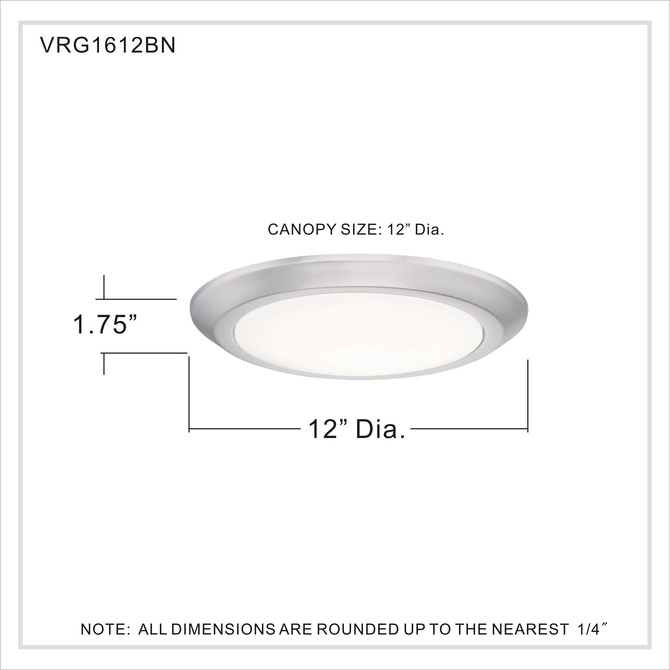 Verge LED 12 inch Brushed Nickel Flush Mount Ceiling Light