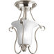 Kensington 1 Light 11 inch Brushed Nickel Close-to-Ceiling Ceiling Light in Swirl Etched Glass