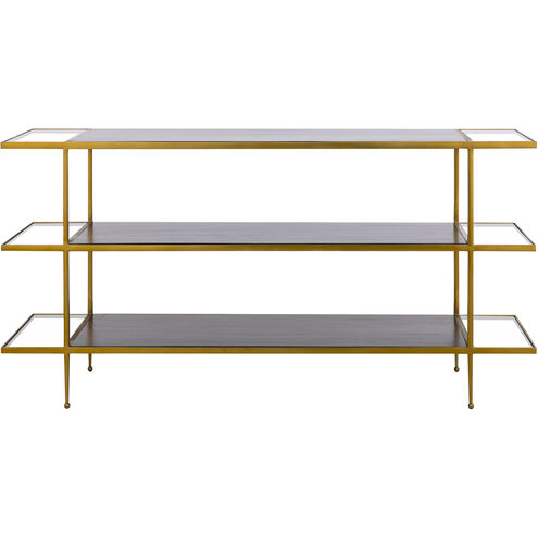 Carrick 60 X 18 inch Dark Mahogany with Brass and Clear Console Table
