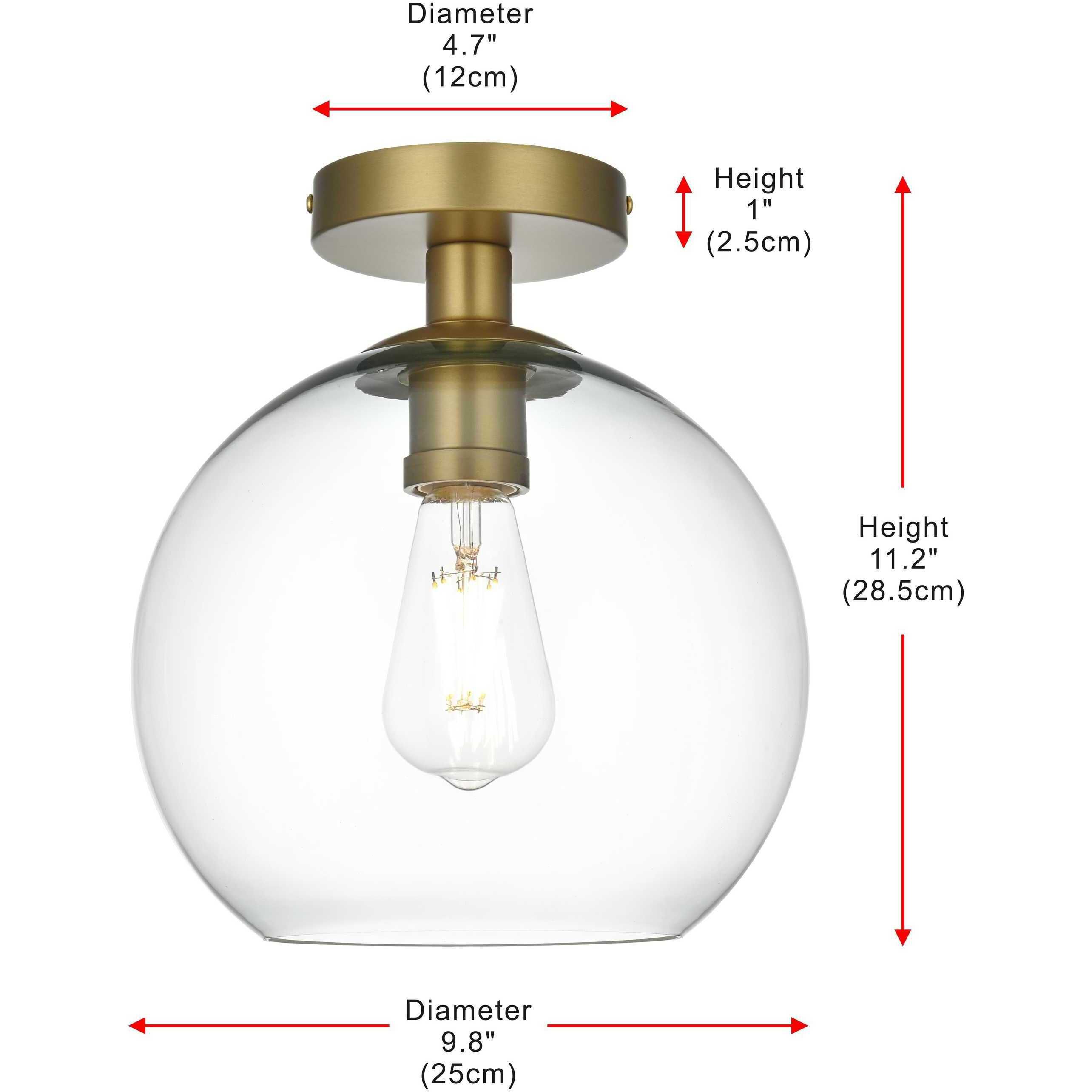 Baxter 1 Light 10 inch Satin Gold Flush Mount Ceiling Light