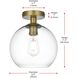 Baxter 1 Light 10 inch Satin Gold Flush Mount Ceiling Light