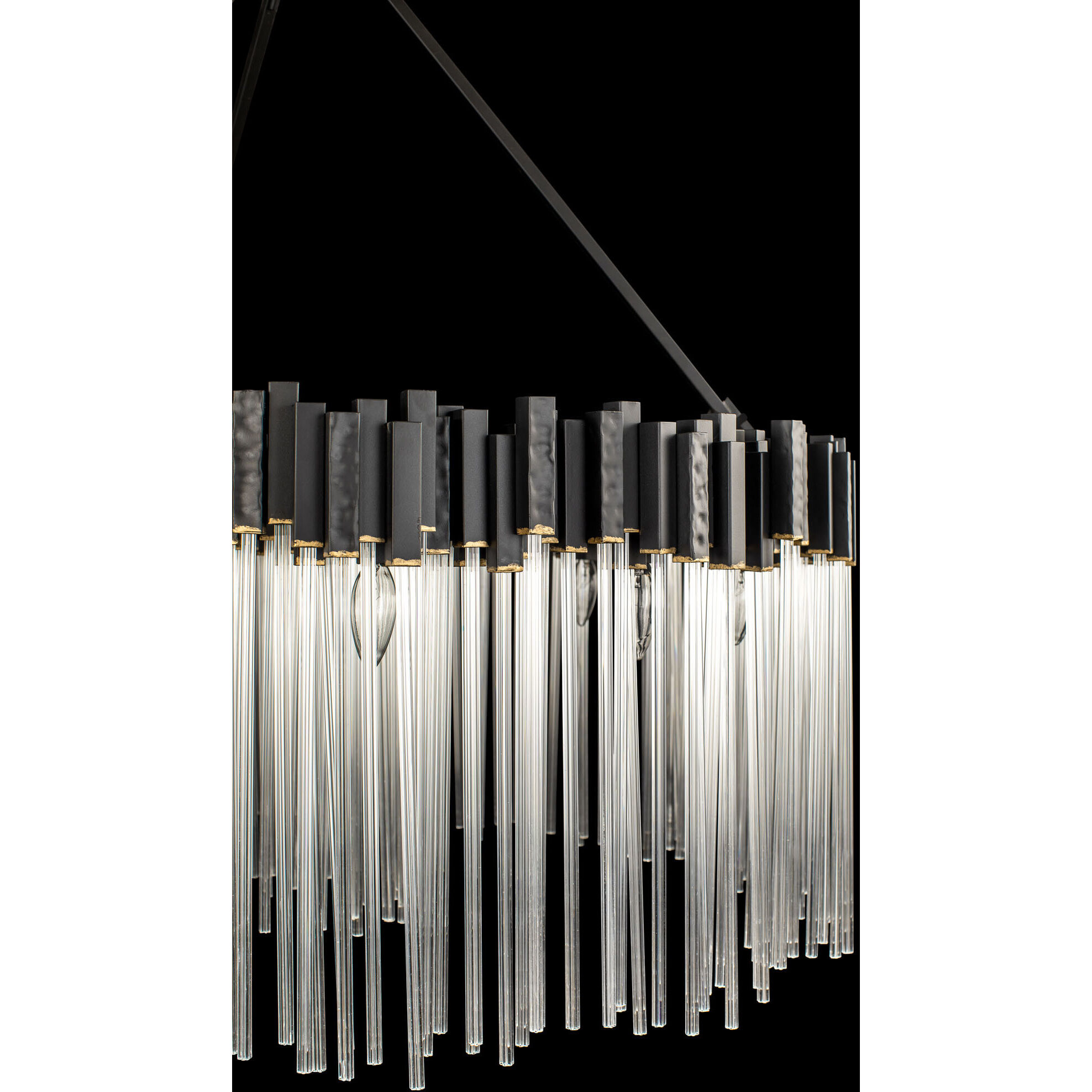 Matrix 12 Light 40 inch Matte Black and French Gold Chandelier Ceiling Light