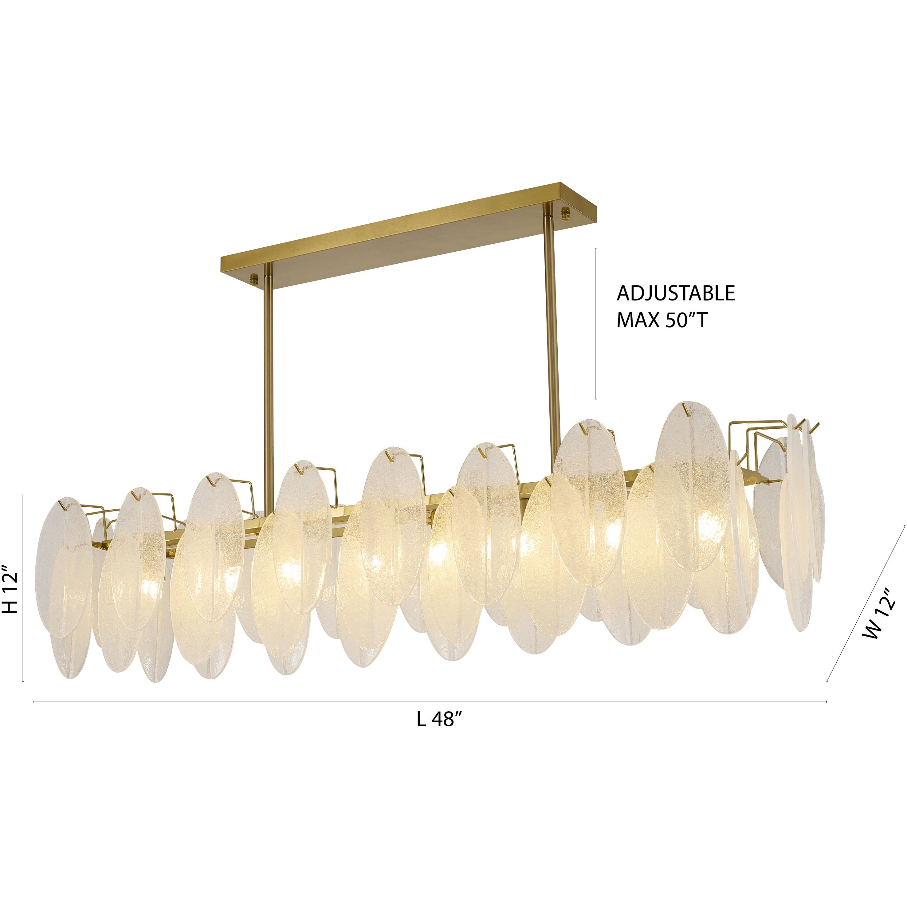 LA Series 8 Light 12 inch Brass Chandelier Ceiling Light