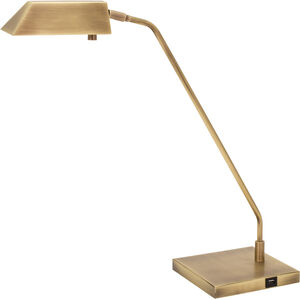 Newbury 21 inch 5 watt Antique Brass Table Lamp Portable Light, with USB Port
