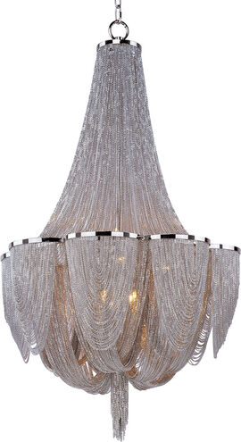 Chantilly 10 Light 22 inch Polished Nickel Single Tier Chandelier Ceiling Light