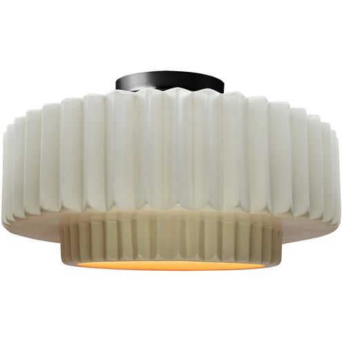 Radiance LED 14.5 inch Matte White and Champagne Gold and Matte Black Semi Flush Ceiling Light