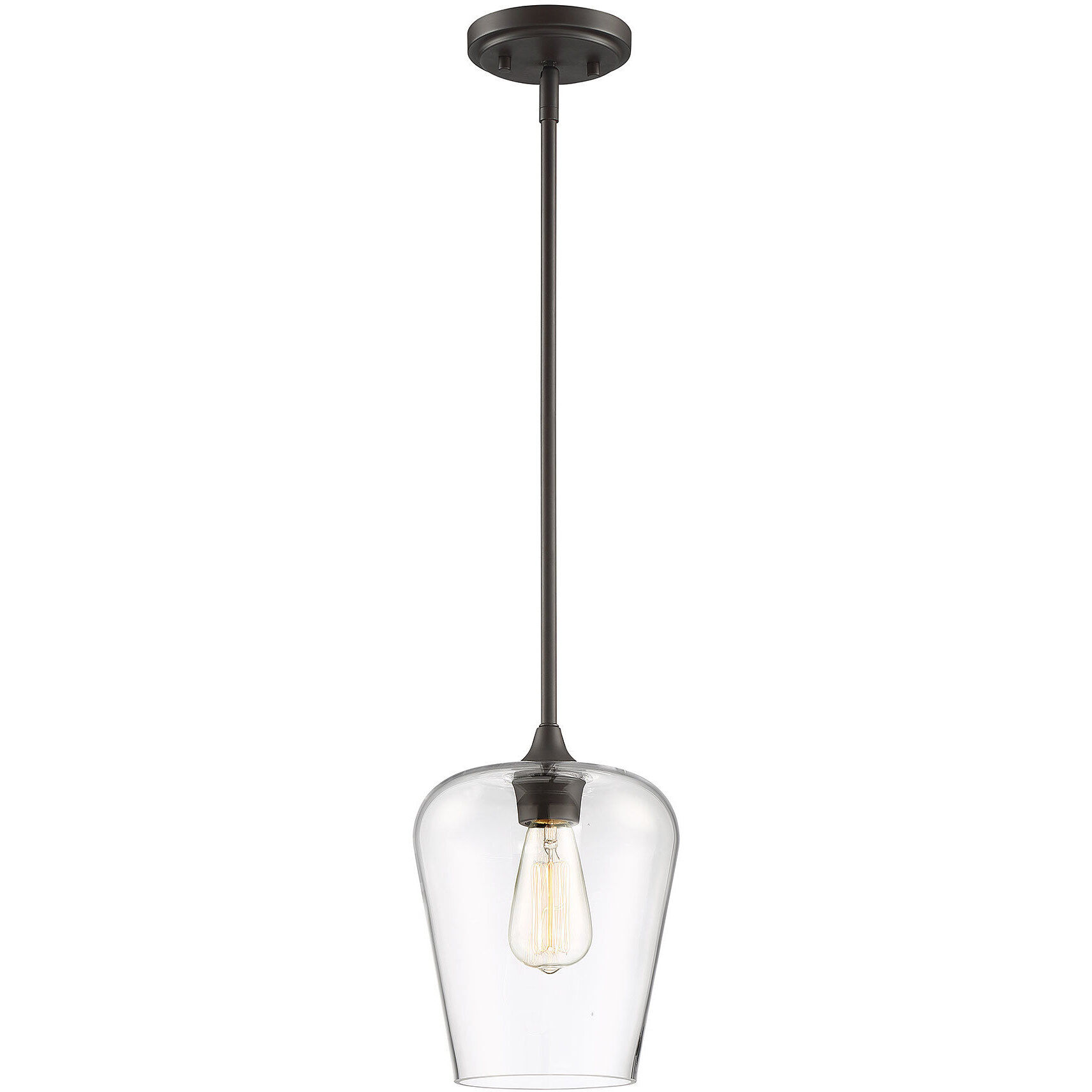 Octave 1 Light 8 inch English Bronze Pendant Ceiling Light, Essentials