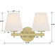 Harleigh 2 Light 15.75 inch Gold Bathroom Vanity Wall Light