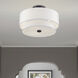 Fontana 3 Light 15 inch Bronze Semi-Flush Ceiling Light