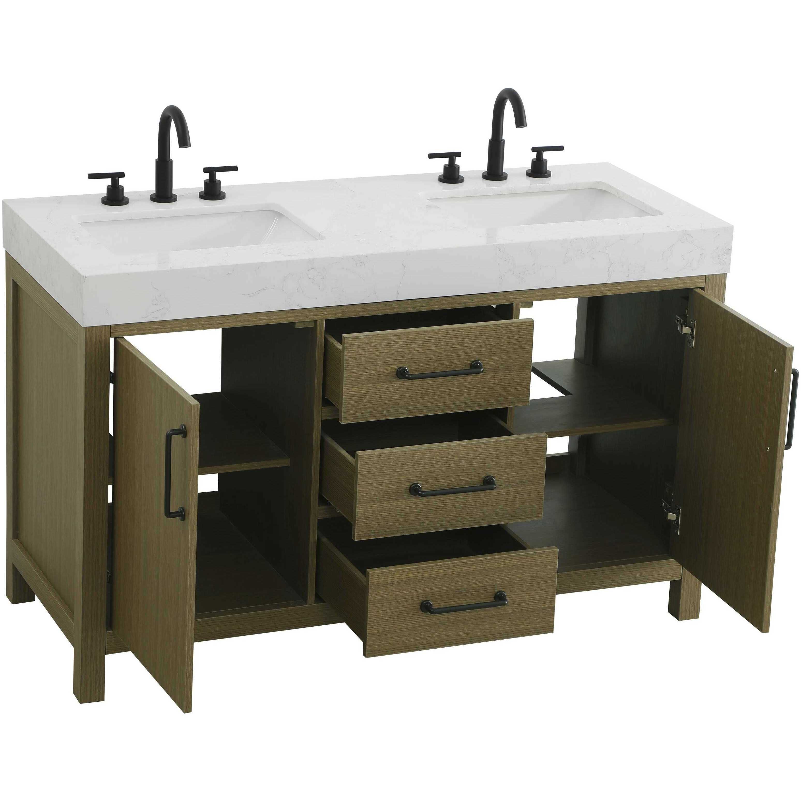 Nathan 54 X 34 inch Chestnut Brown Bathroom Vanity Cabinet