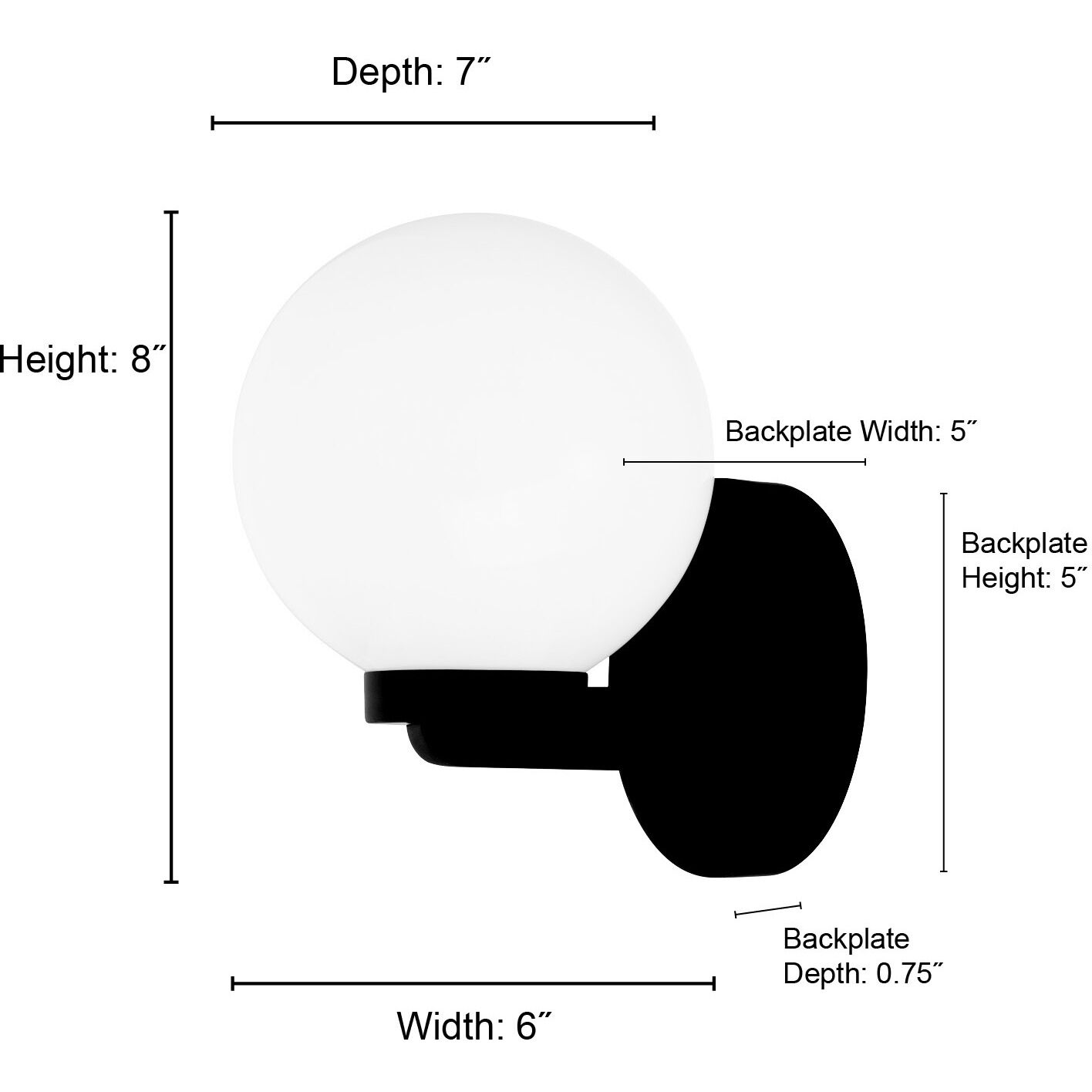 Ardeva 1 Light 6 inch Matte Black Wall Sconce Wall Light