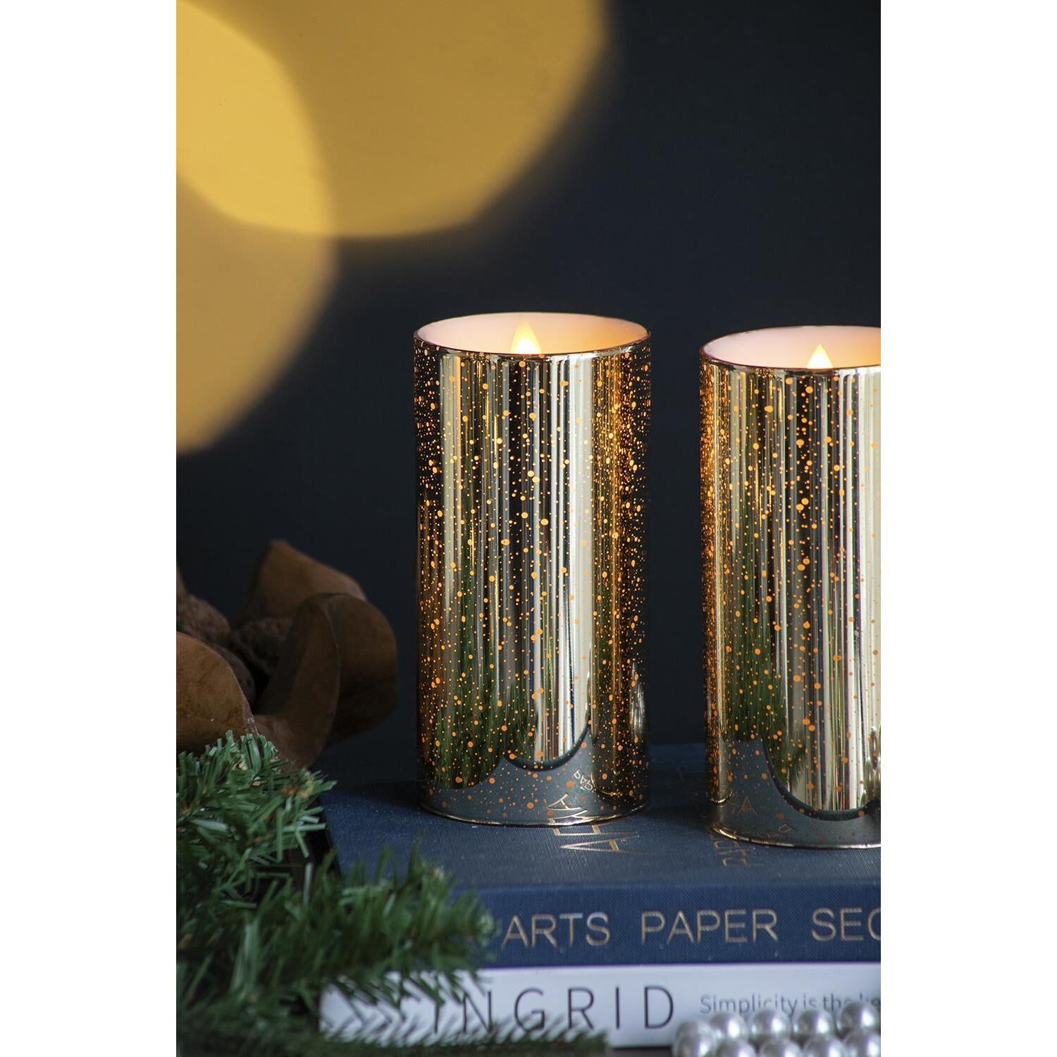 Speckled 6 X 3 inch LED Candle