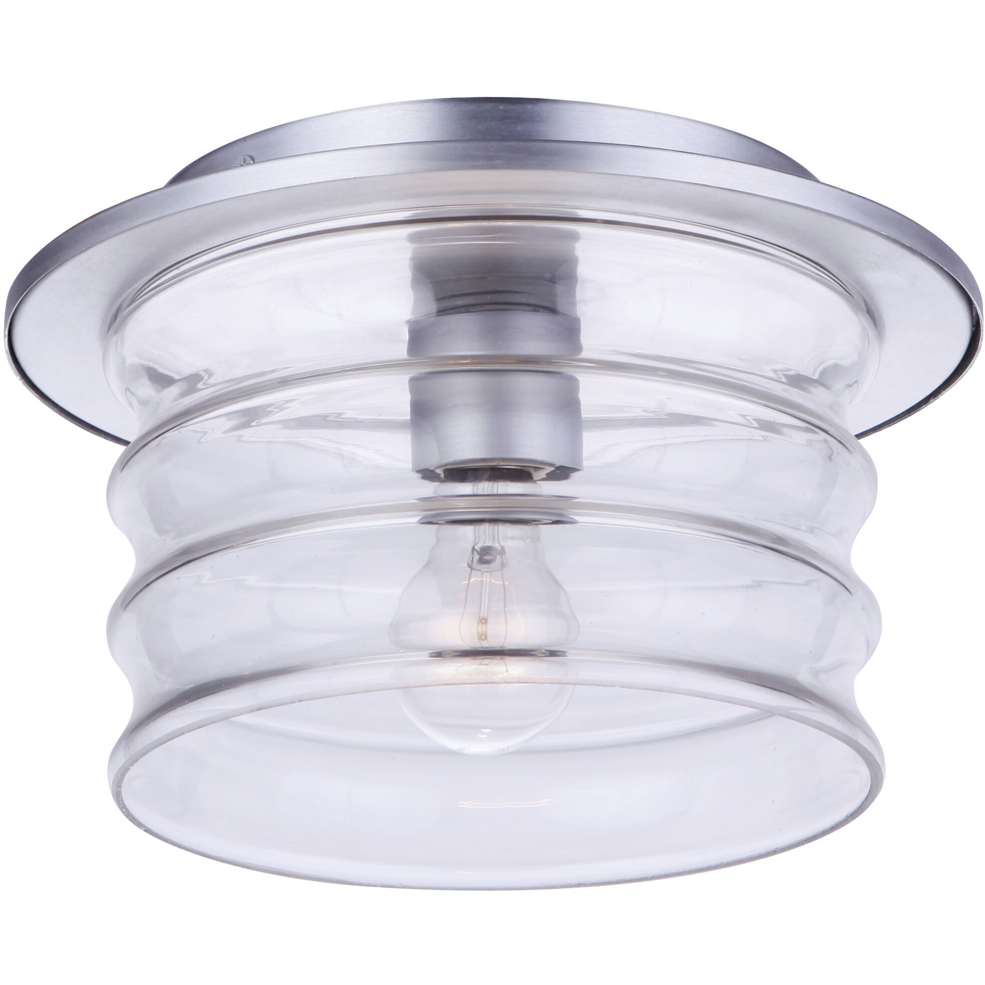 Canon 1 Light 11.38 inch Satin Aluminum Outdoor Flushmount