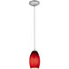 Merlot 1 Light 3.5 inch Brushed Steel Pendant Ceiling Light