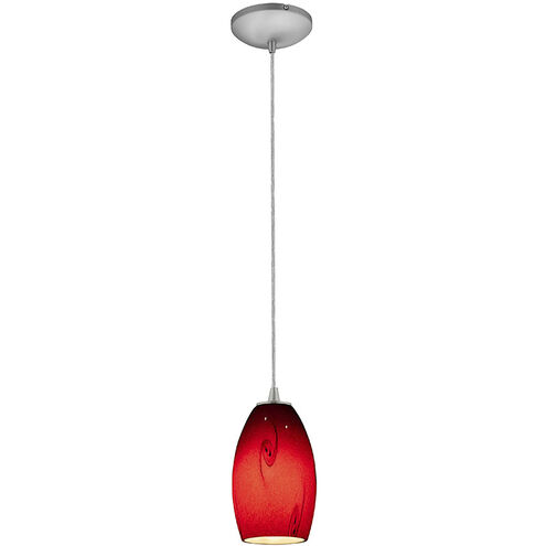 Merlot 1 Light 3.5 inch Brushed Steel Pendant Ceiling Light