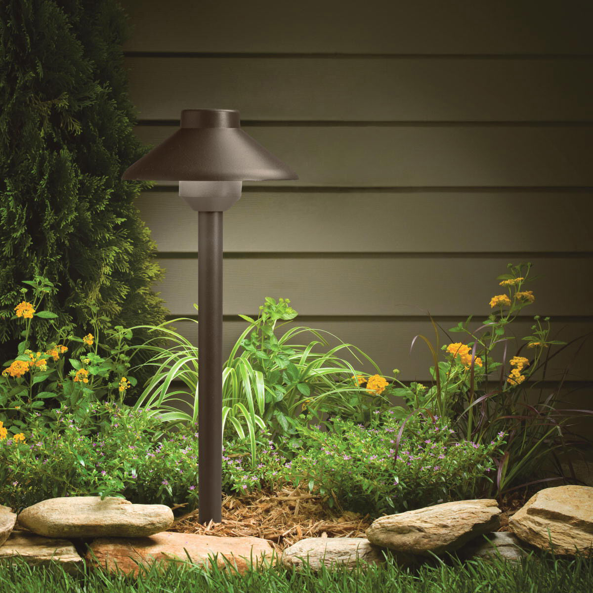 Landscape LED 12 2.00 watt Textured Architectural Bronze Landscape 12V LED Path/Spread in 3000K