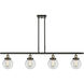 Ballston Beacon LED 48 inch Black Antique Brass Island Light Ceiling Light in Clear Glass