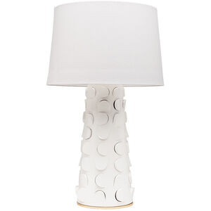 Naomi 27 inch 75 watt White Lustro / Gold Leaf Combo Table Lamp Portable Light