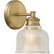 Vintage 1 Light 5 inch Natural Brass Wall Sconce Wall Light