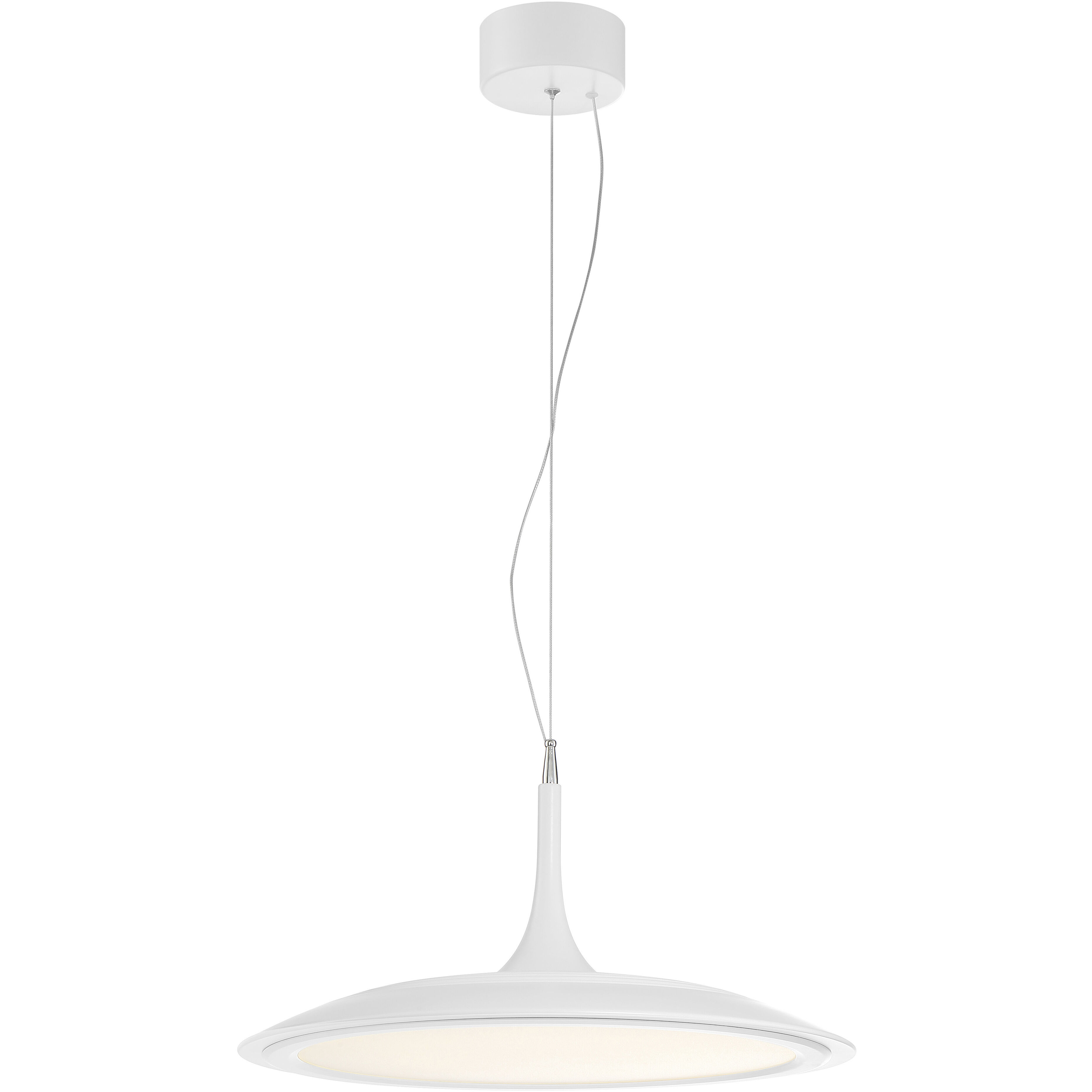 Hover LED 19 inch Matte White Pendant Ceiling Light