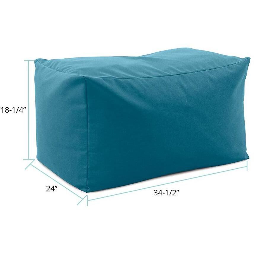 Seascape 18.25 inch Turquoise Outdoor Pouf Bench