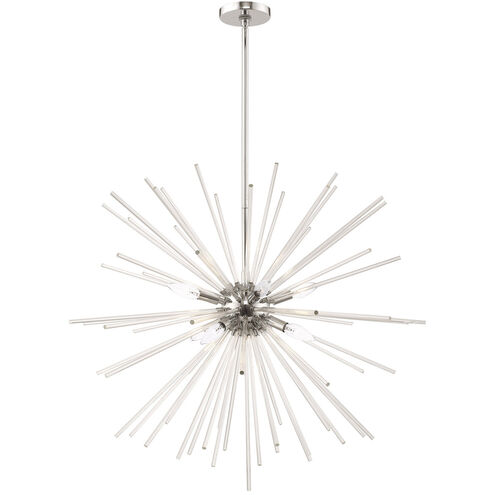 Utopia 8 Light 34 inch Polished Chrome Pendant Chandelier Ceiling Light