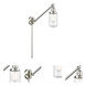 Dover 30 inch 3.5 watt Satin Nickel Swing Arm Wall Light in Seedy Glass, Franklin Restoration