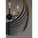 Radial 5 Light 30 inch Black/Gold Pendant System Ceiling Light in Black and Gold