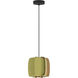 Alba LED 10.25 inch Black Pendant Ceiling Light in Pale Green/Ash, WEP Collection