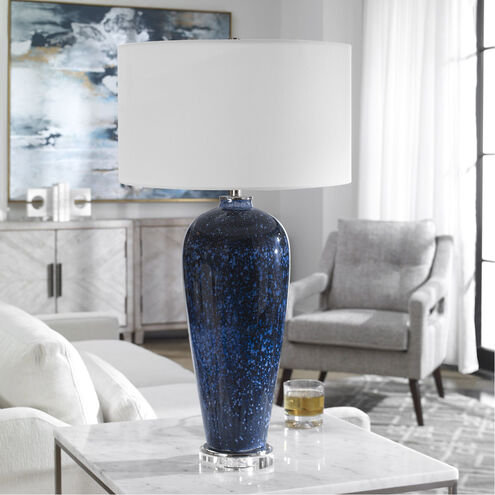 Stargazer 31 inch 150.00 watt Navy and Cobalt and White with Polished Nickel Table Lamp Portable Light