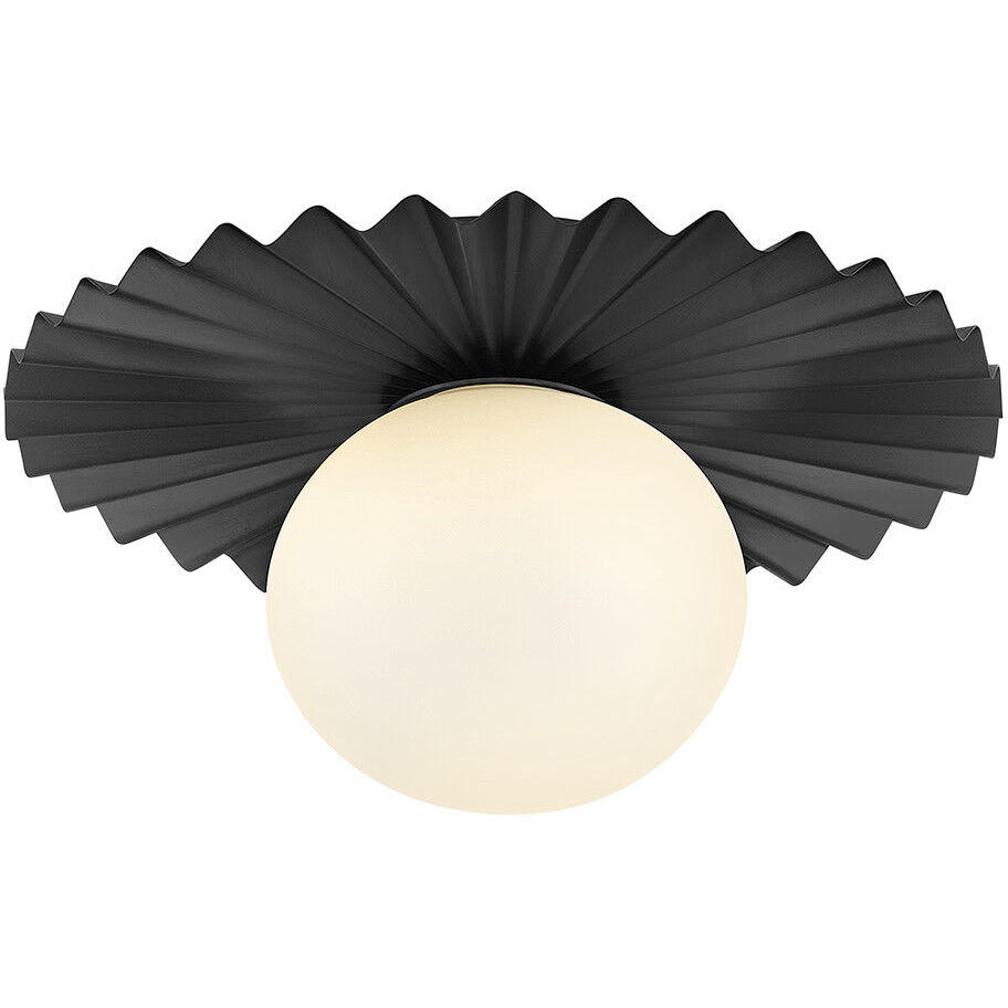 Stevie 1 Light 9.75 inch Black Flush Mount Ceiling Light, Small