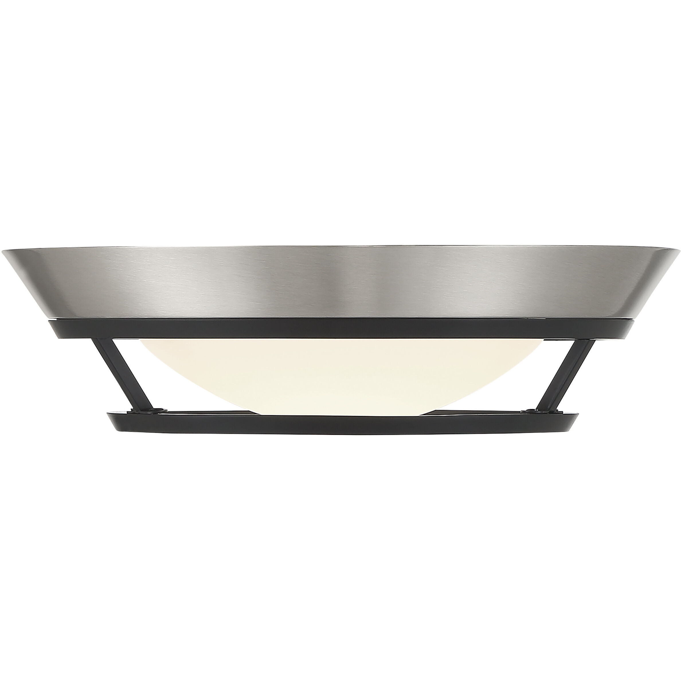 Beam Me Up LED 11 inch Coal With Brushed Nickel Flush Mount Ceiling Light