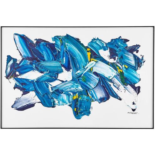 LM Zhou's Burst of Blue 59.5 X 39.5 inch Oils and Original Art