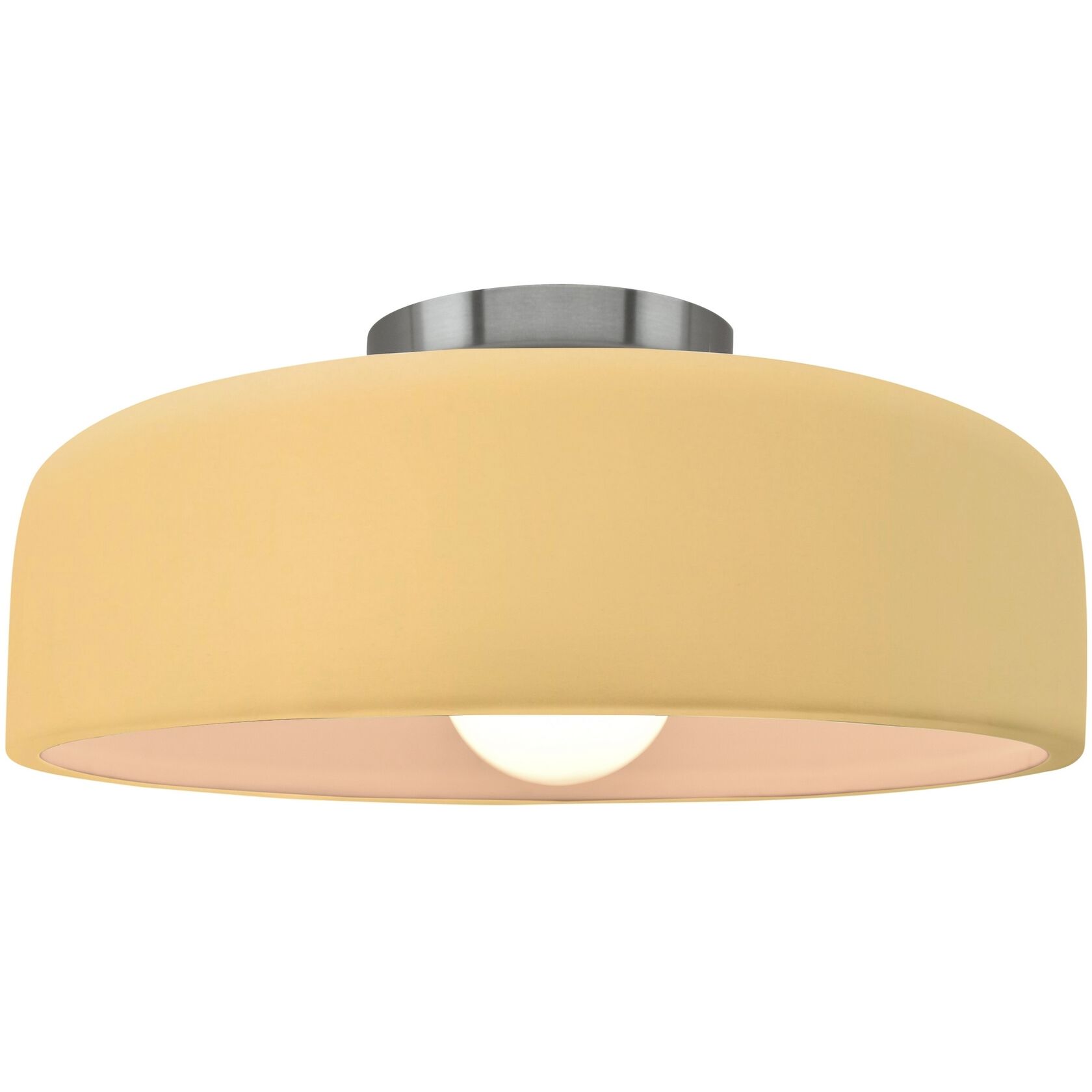 Radiance Collection - Spire LED 10 inch Muted Yellow Semi-Flush Ceiling Light, Form+Finish+Function