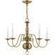 Williamsburgh 5 Light 24 inch Antique Brass Chandelier Ceiling Light