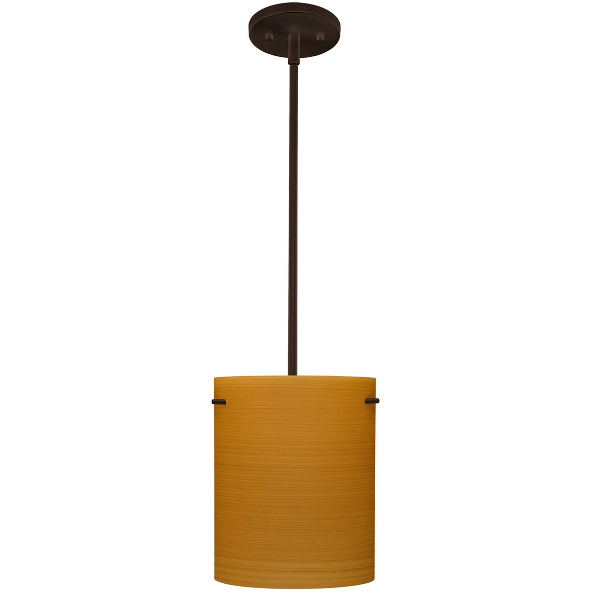 Tamburo 8 1 Light Bronze Stem Pendant Ceiling Light in Incandescent, Oak Glass