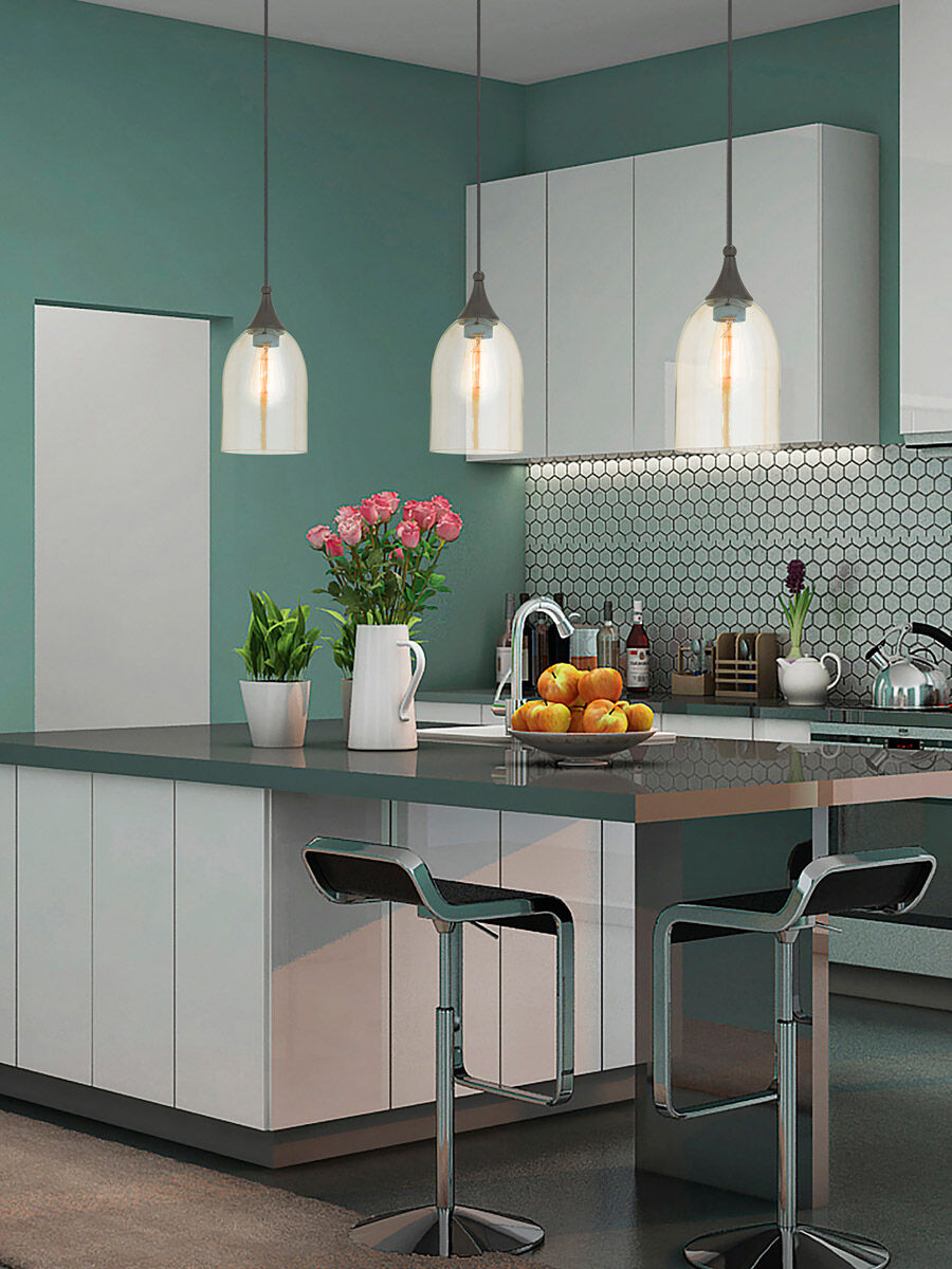 Art Glass 1 Light 6 inch English Bronze Mini Pendant Ceiling Light