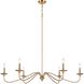 Wellsley 6 Light 47 inch Burnished Brass Linear Chandelier Ceiling Light