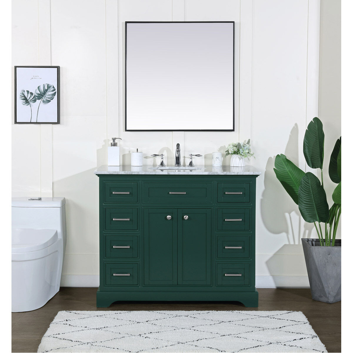 Americana 42 X 21.5 X 35 inch Green Vanity Sink Set