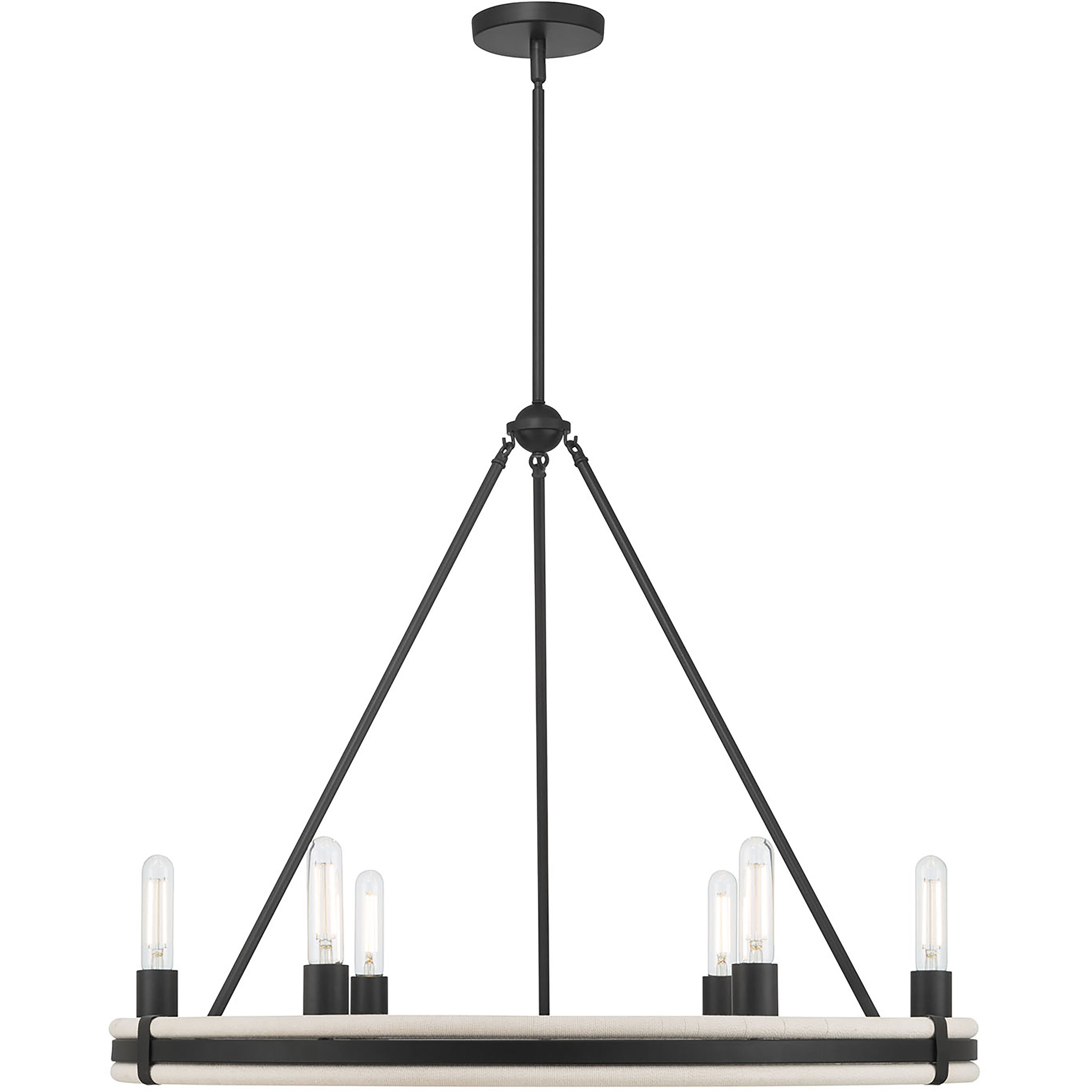 Rovessa 6 Light 32 inch Matte Black Chandelier Ceiling Light
