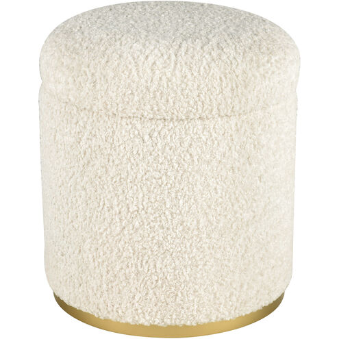 Raina 18 inch Beige with Brass Ottoman, Boucle