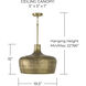 Myriah 1 Light 19.5 inch Tibetan Hammered Brass Pendant Ceiling Light